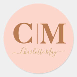 Sticker Rond Simple Moderne Chic Blush Pink Entreprise Promo
