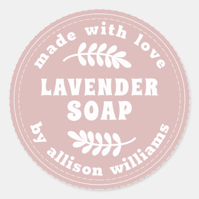 Sticker Rond Simple moderne Lavender Soap Silver Rose (Devant)