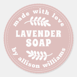 Sticker Rond Simple moderne Lavender Soap Silver Rose