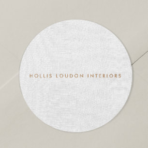 Sticker Rond Simple moderne Linge gris clair "look"