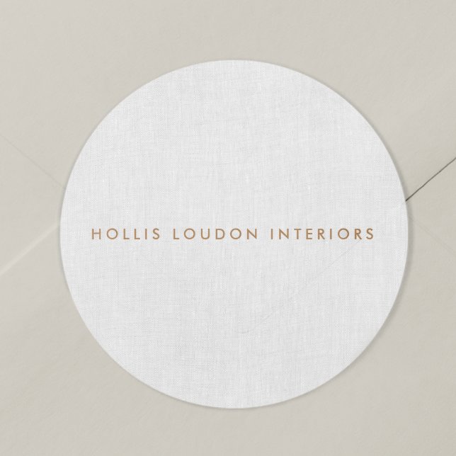 Sticker Rond Simple moderne Linge gris clair "look" (Créateur téléchargé)
