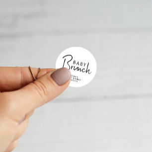 Sticker Rond Simple moderne Neutral Bébé Brunch Favoriser