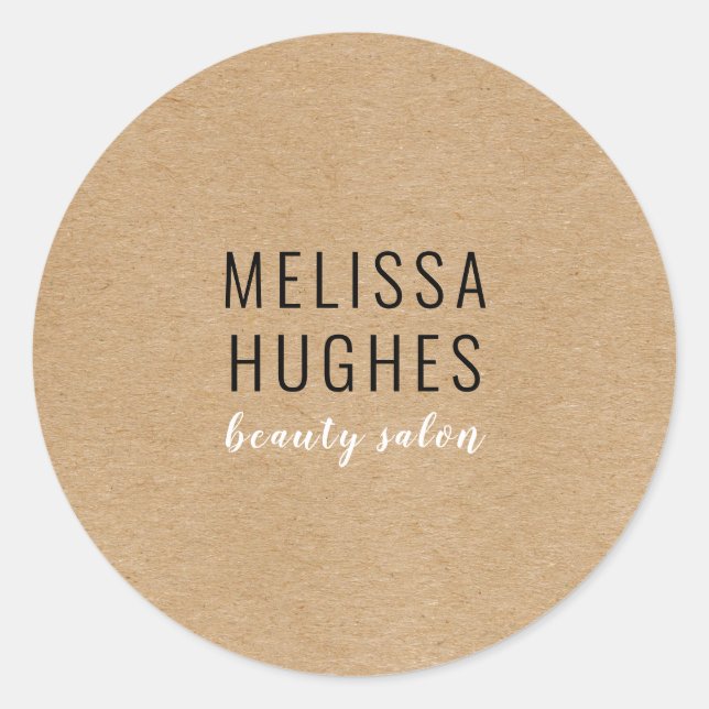 Sticker Rond Simple Moderne Rustique Entreprise (Devant)