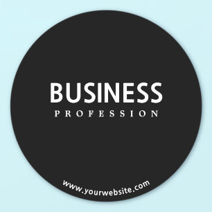 Sticker Rond Simple Moderne Texte Blanc sur Fond Noir
