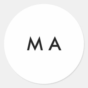Sticker Rond Simple monogramme ajouter votre nom lettre man min