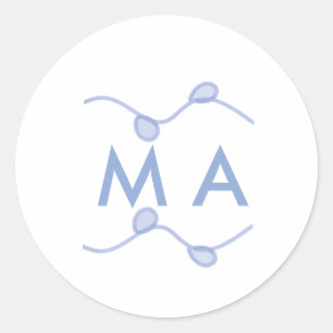 Sticker Rond Simple monogramme ajoutez votre lettre de nom feui