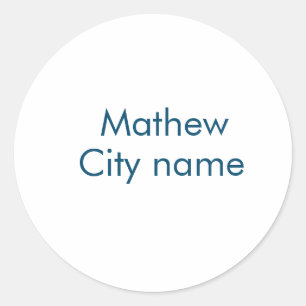 Sticker Rond simple monogramme initiale lettre ajoutez votre no