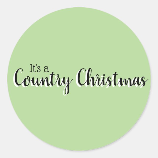 Sticker Rond Simple Noël Country Vert (Devant)