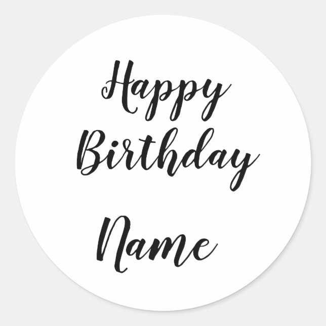 Sticker Rond simple petit heureux anniversaire ajouter votre no (Devant)
