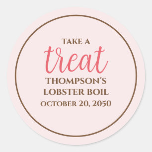 Sticker Rond Simple Pink WhimsScript amusant Soin Fun Party