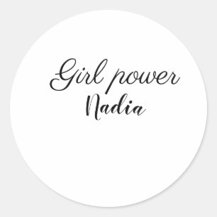Sticker Rond simple pouvoir minimal des filles ajouter le nom t