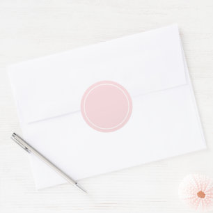 Sticker Rond Simple rose avec bordure blanche