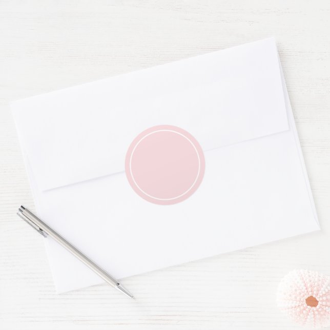 Sticker Rond Simple rose avec bordure blanche (Enveloppe)