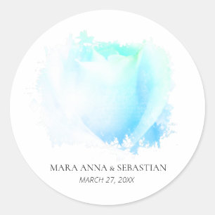 Sticker Rond Simple Rose Floral Mariage Couples Classique