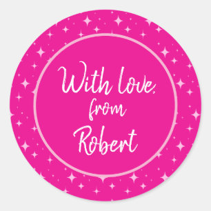 Sticker Rond Simple rose minimaliste