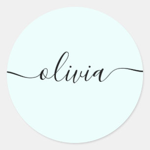 Sticker Rond Simple signature personnalisée - Mention de script