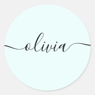 Sticker Rond Simple signature personnalisée - Mention de script