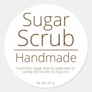 Sticker Rond Simple Sophistiqué Sugar Scrub Business Hobby