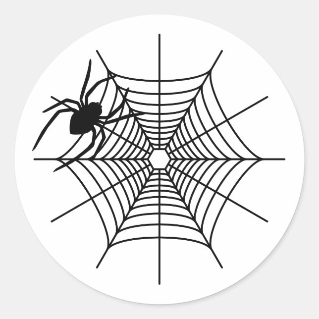 Sticker Rond Simple Spider Et Un Peu Spiderweb Halloween (Devant)