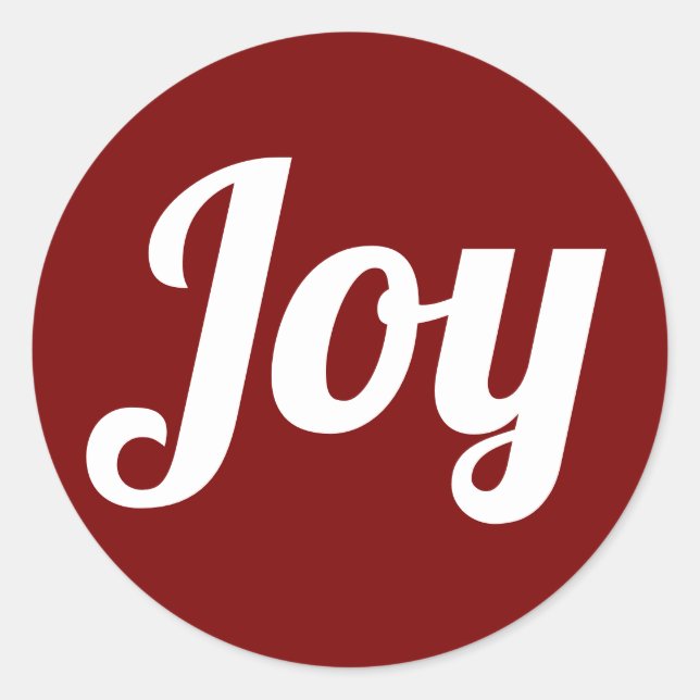 Sticker Rond Simple stylish Minimal Cherry Red Joy Joyeux Noël (Devant)