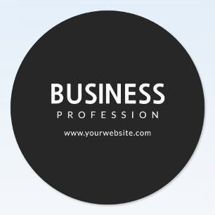 Sticker Rond Simple texte blanc moderne sur fond noir