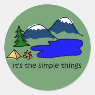 Sticker Rond Simple Things - Camping