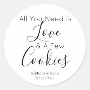 Sticker Rond Simple Tout Ce Dont Vous Avez Besoin Est Love Cook