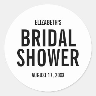 Sticker Rond Simple Typography Bridal Shower Rond Classique Aut