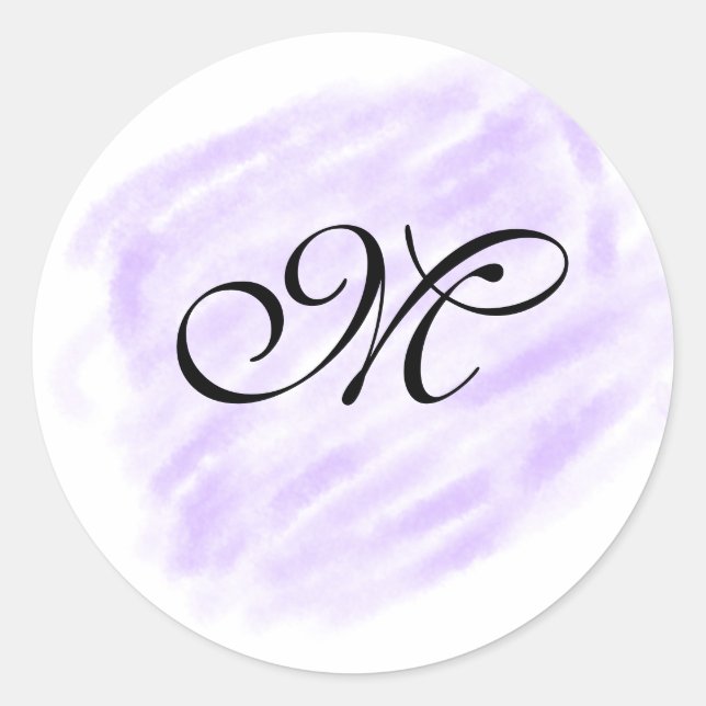 Sticker Rond simple violet aquarelle éclaboussures pastel ajout (Devant)