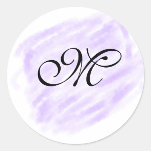 Sticker Rond simple violet aquarelle éclaboussures pastel ajout