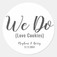 Simple We Do Love Cookies Wedding Favor Treat