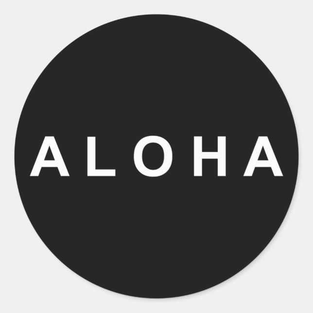 Sticker Rond Simplement Aloha (Devant)