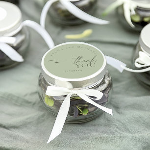 Sticker Rond Simply Chic Mariage Merci Sage Green ID1046