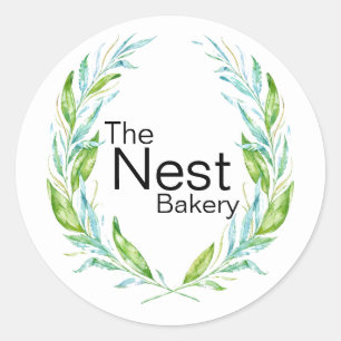 Sticker Rond Simply Elegant Logo Laurel Branches for Business