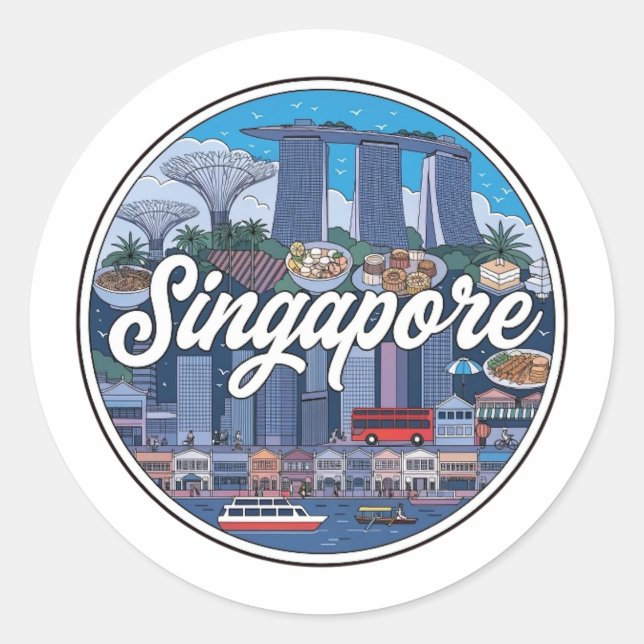 STICKER ROND SINGAPOUR (Devant)