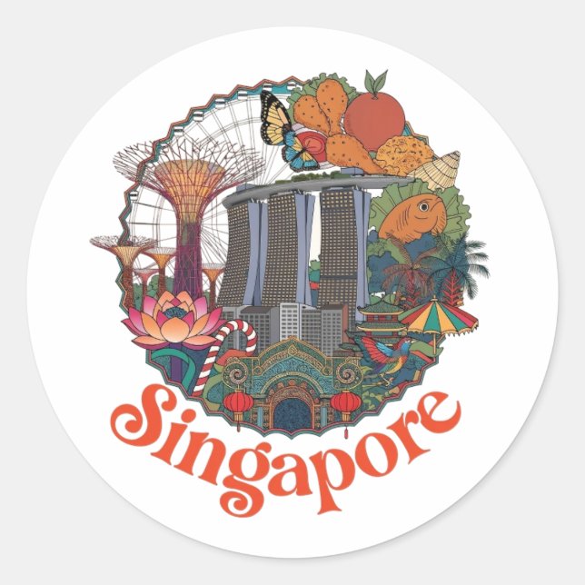 STICKER ROND SINGAPOUR (Devant)