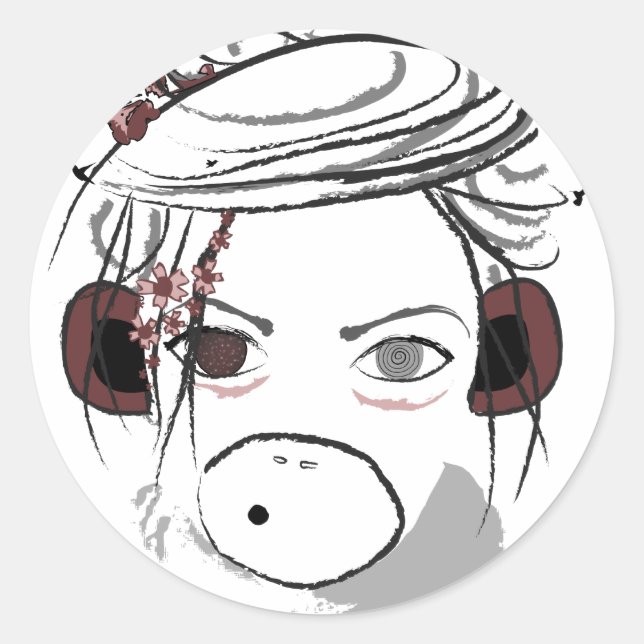 Sticker Rond singe. (Devant)