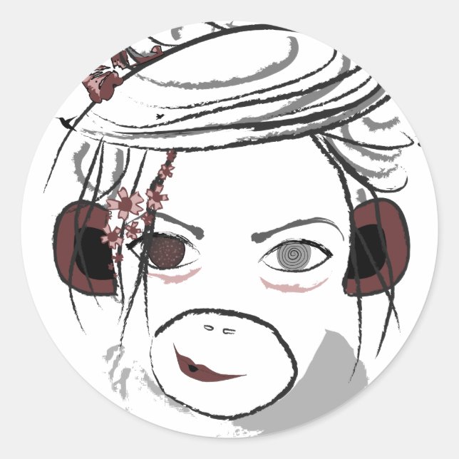 Sticker Rond singe. (Devant)