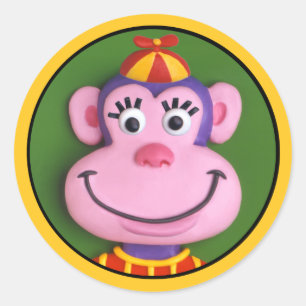 Sticker Rond Singe animal de partie