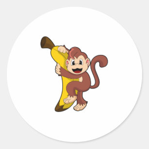 Sticker Rond Singe avec banane (1).PNG
