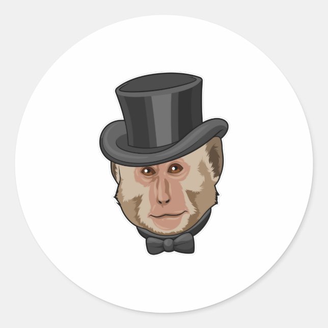 Sticker Rond Singe avec Cylindre (Devant)