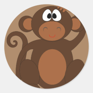 Sticker Rond singe-chimpanzé-singe-chimpanzé