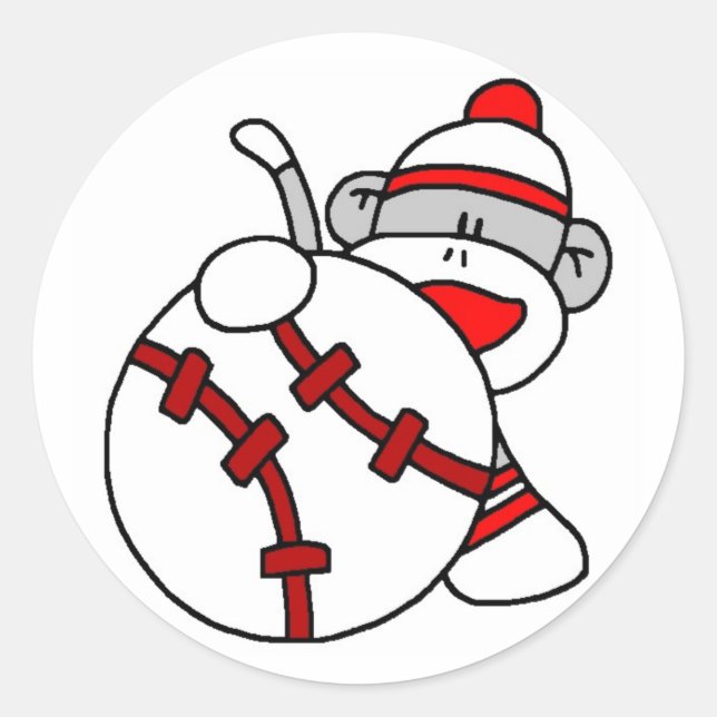 Sticker Rond Singe de baseball (Devant)