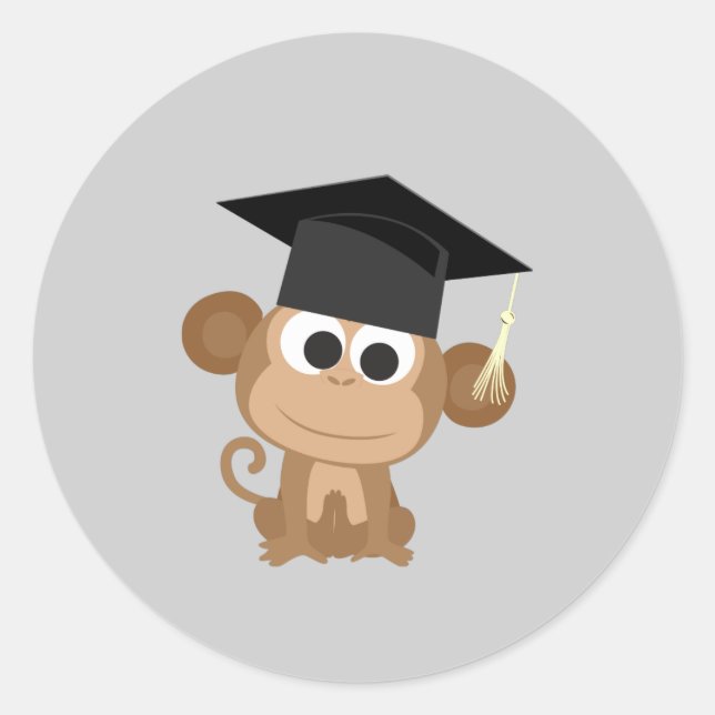 Sticker Rond Singe de Gruaduation (Devant)