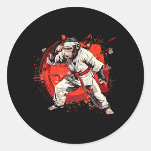 Sticker Rond Singe de judo Jiu-Jitsu Kung Fu Taekwondo MMA Sing