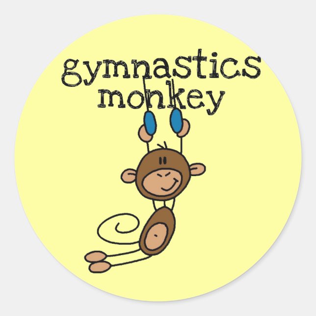 Sticker Rond Singe de la gymnastique (Devant)
