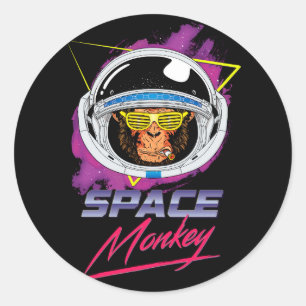 Sticker Rond Singe de l'espace 80