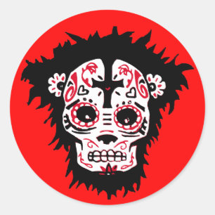 Sticker Rond singe de los muertos