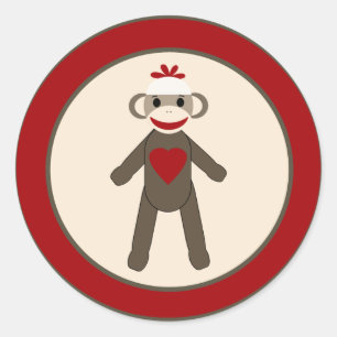 Sticker Rond Singe de soc rouge à enveloppe de 20 à 1,5 po