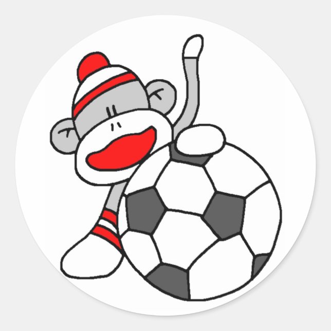 Sticker Rond Singe de soccer (Devant)